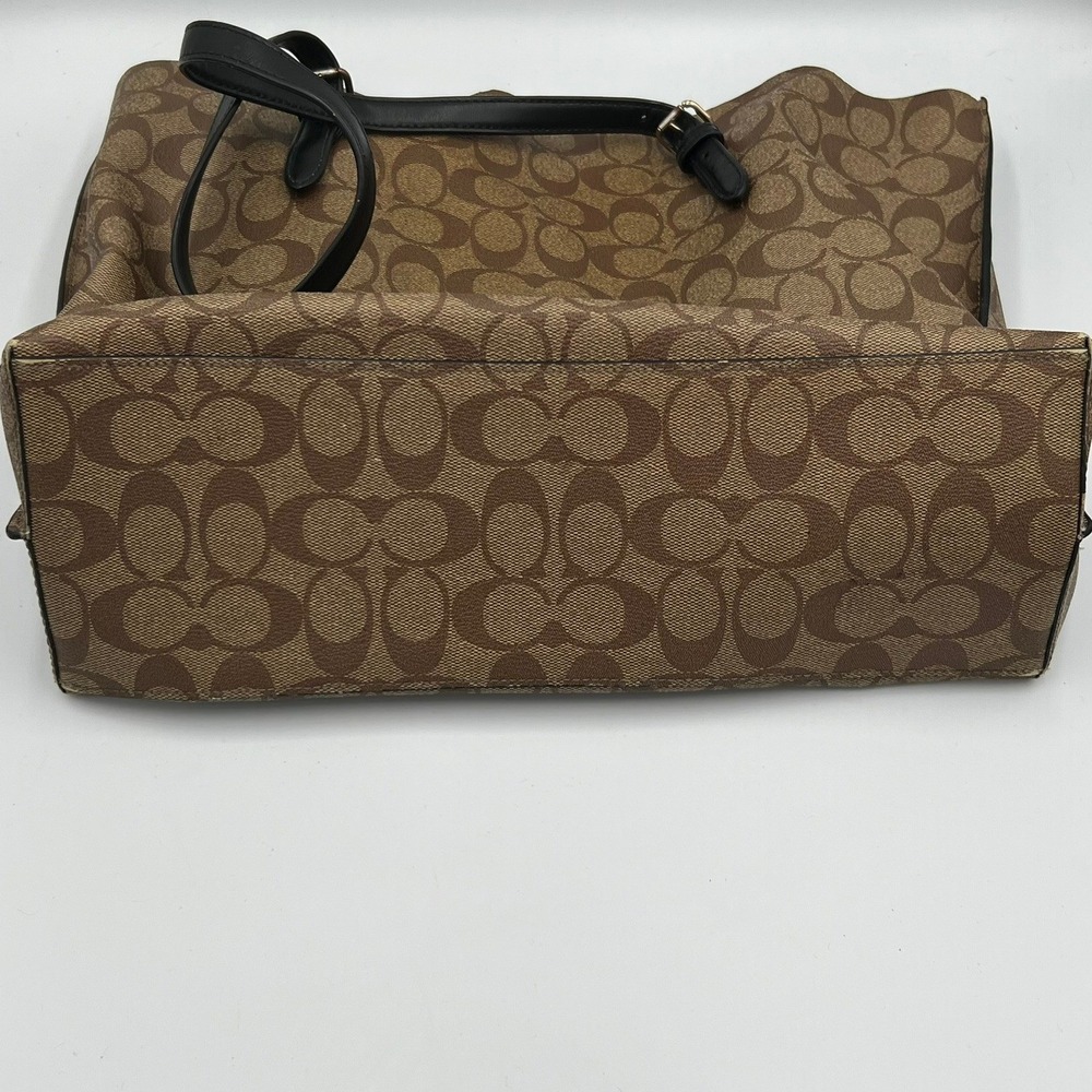 Coach Gallery Tote Women Large Khaki Brown Good Signature Canvas 79609 - Picture 3 of 8
